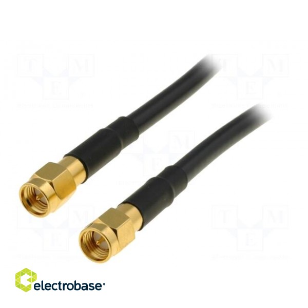 Cable | 50Ω | 0.5m | SMA plug,both sides | black