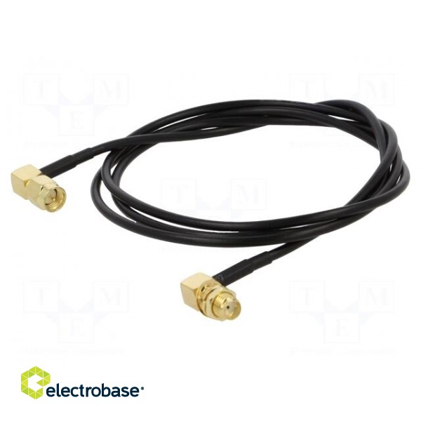 Cable | 50Ω | 1m | SMA socket,SMA plug | black | angled