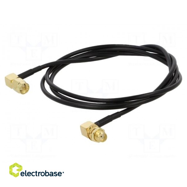 Cable | 50Ω | 0.5m | SMA male,SMA female | black | angled