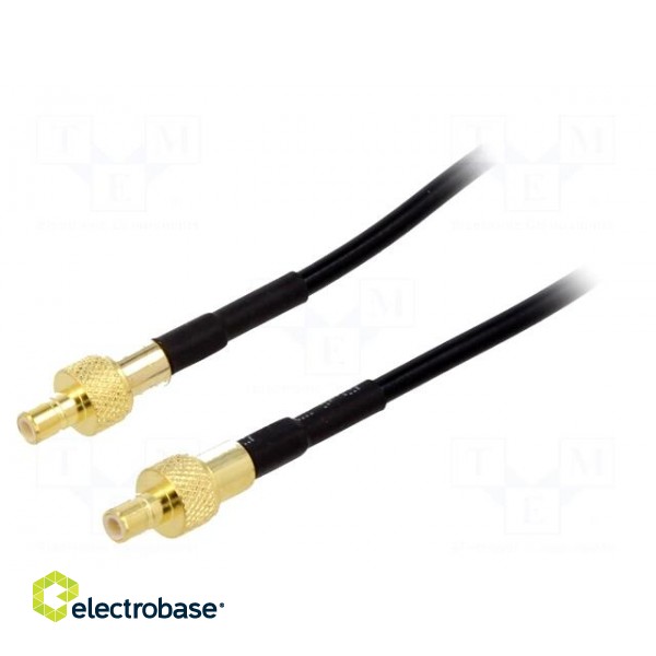 Cable | 50Ω | 0.5m | SMB male,both sides | shielded | PTFE | black