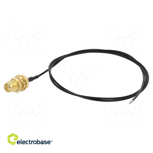 Cable | 50Ω | 0.5m | wires,SMA socket | black | straight