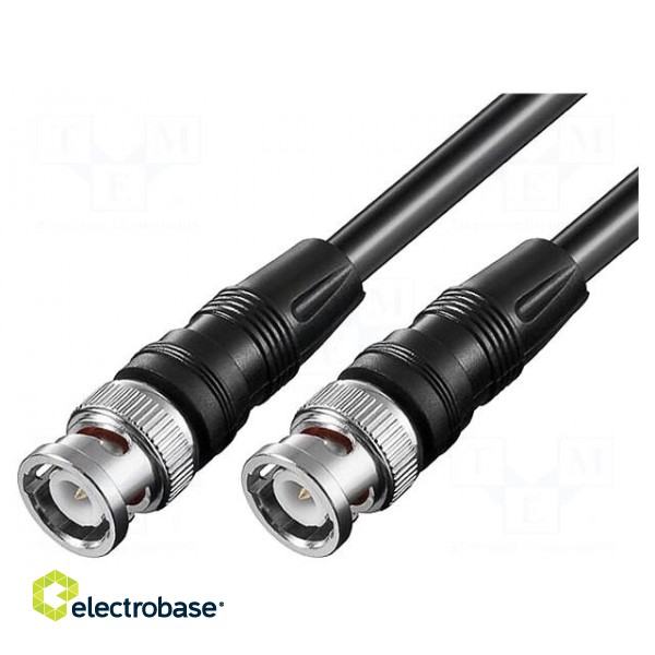 Cable | 75Ω | 0.5m | BNC plug,both sides | black