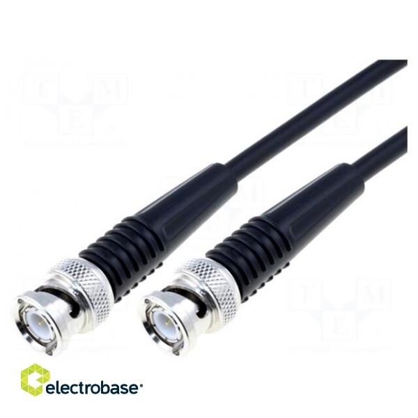 Cable | 50Ω | 3m | BNC plug,both sides | black