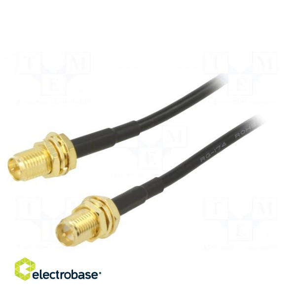 Cable | 50Ω | 1m | RP-SMA female,both sides | black | straight