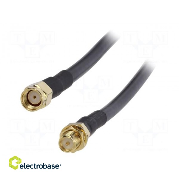 Cable | 50Ω | 1m | SMA socket,SMA plug,reverse | black image 2