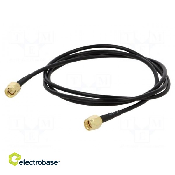 Cable | 50Ω | 1m | SMA male,both sides | black | straight
