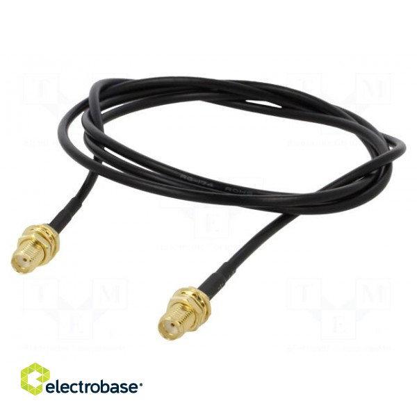 Cable | 50Ω | 1m | SMA socket,both sides | black | straight