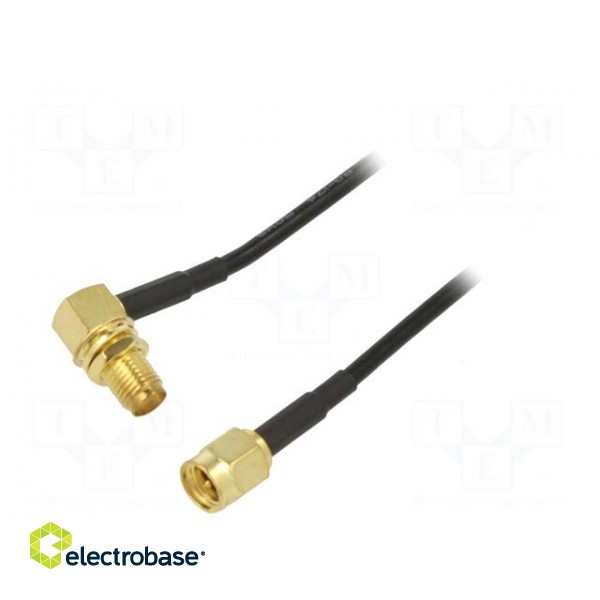 Cable | 50Ω | 1m | SMA socket,SMA plug | black | angled,straight