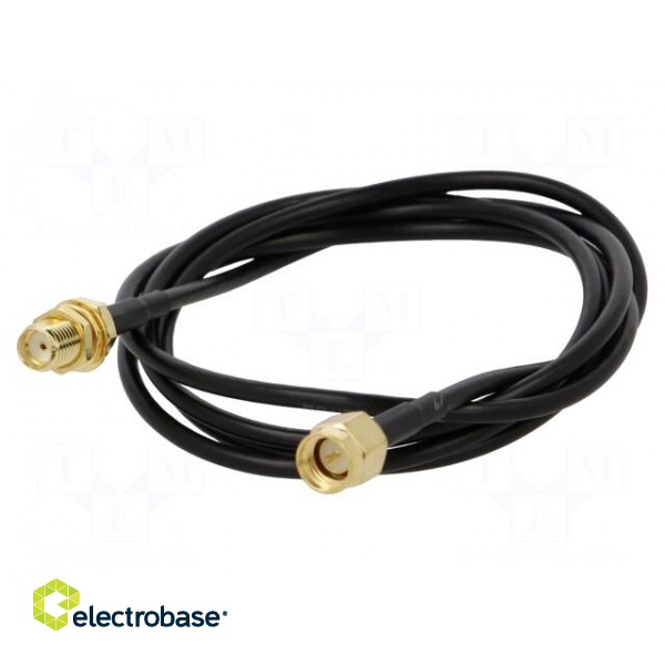 Cable | 50Ω | 1m | SMA socket,SMA plug | black | straight