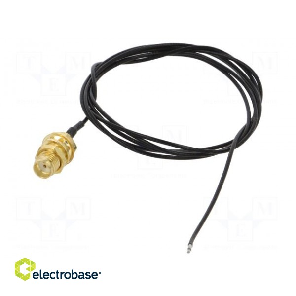 Cable | 50Ω | 1m | wires,SMA socket | black | straight