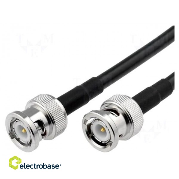 Cable | 50Ω | 0.5m | BNC plug,both sides | black
