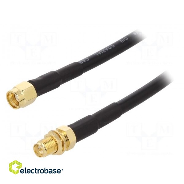 Cable | 50Ω | 2m | RP-SMA male,RP-SMA female | black