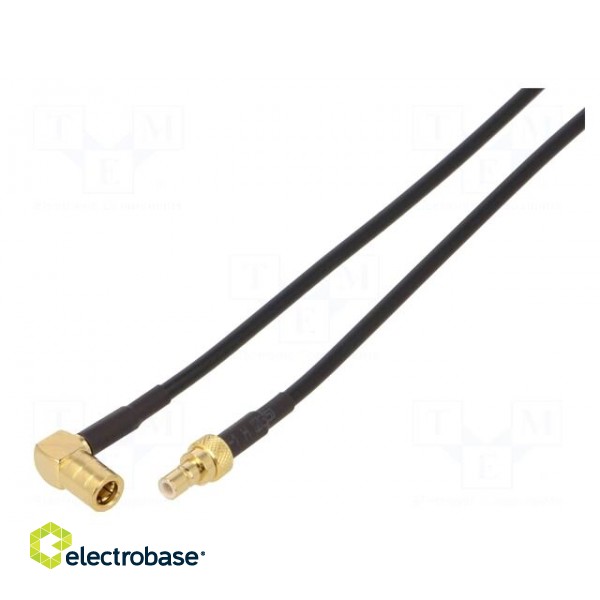 Cable | 5m | SMB male,SMB female | shielded | black | angled,straight