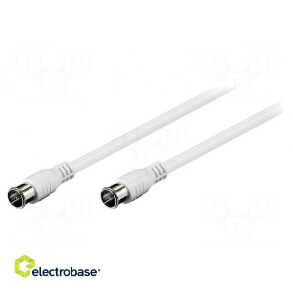 Cable | 75Ω | 1.5m | F plug "quick",both sides | white