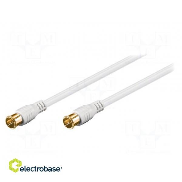 Cable | 75Ω | 1.5m | F plug "quick",both sides | white