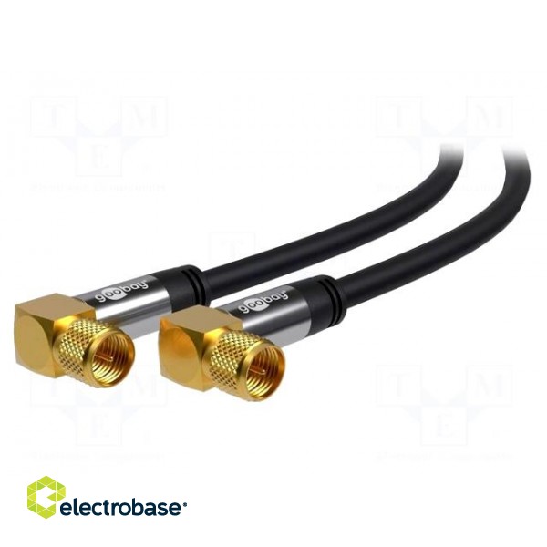 Cable | 75Ω | 5m | both sides,F plug angular | black image 1
