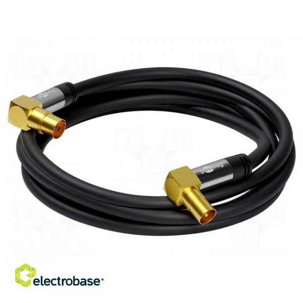 Cable | 75Ω | 1m | Full HD,shielded, fourfold,works with 4K, UHD