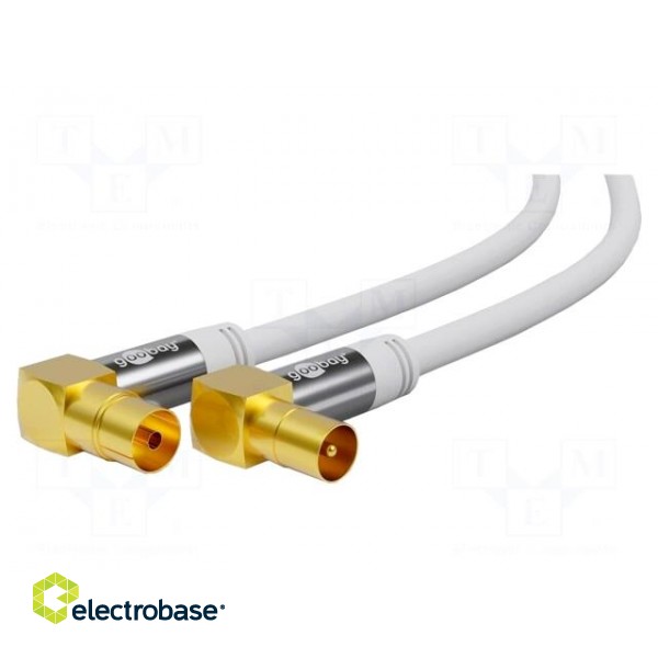 Cable | 75Ω | 1m | PVC | white | Support: 4K,FullHD,UHD 2160p image 1