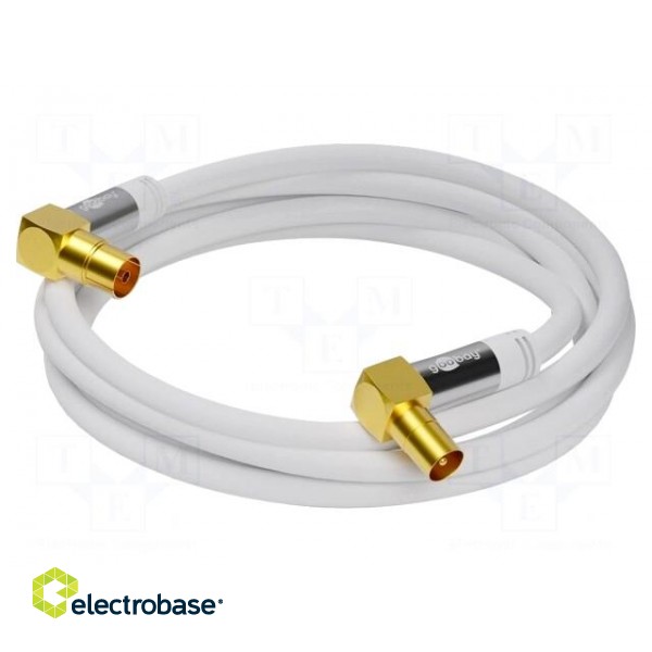 Cable | 75Ω | 5m | PVC | Full HD,works with 4K, UHD 2160p | white image 2