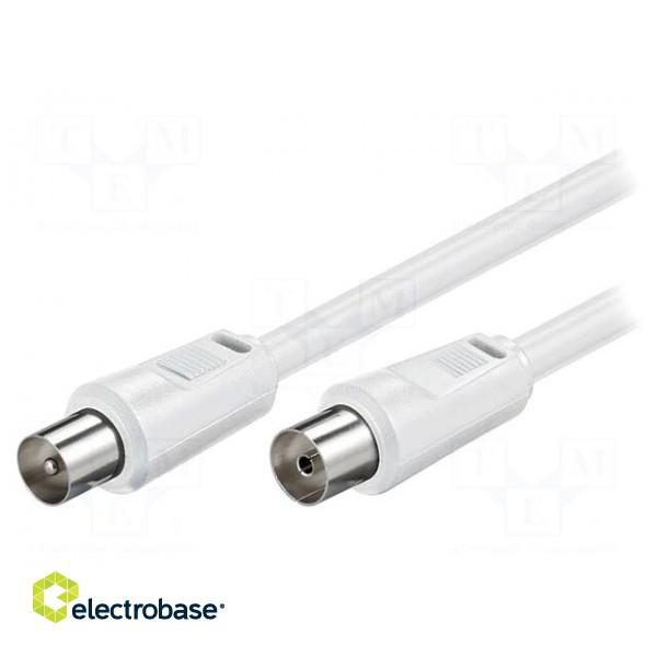 Cable | 75Ω | 3.5m | coaxial 9.5mm socket,coaxial 9.5mm plug | white