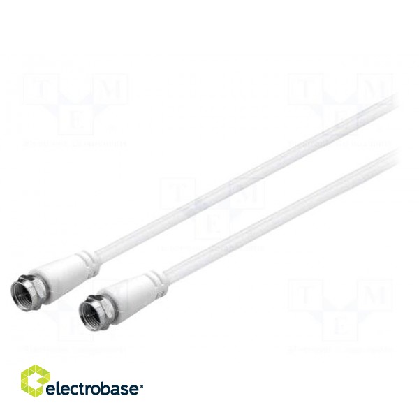 Cable | 75Ω | 1m | coaxial 9.5mm plug,both sides | white