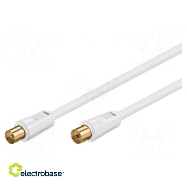Cable | 75Ω | 10m | coaxial 9.5mm socket,coaxial 9.5mm plug | white