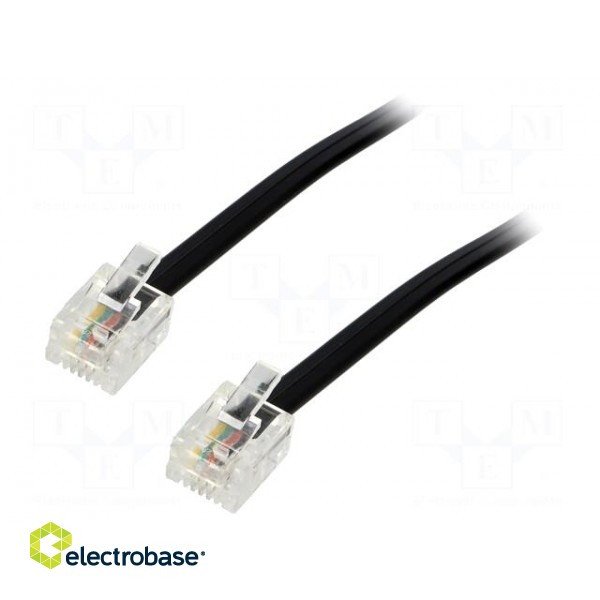 Cable: telephone | RJ11 plug,both sides | 10m | black