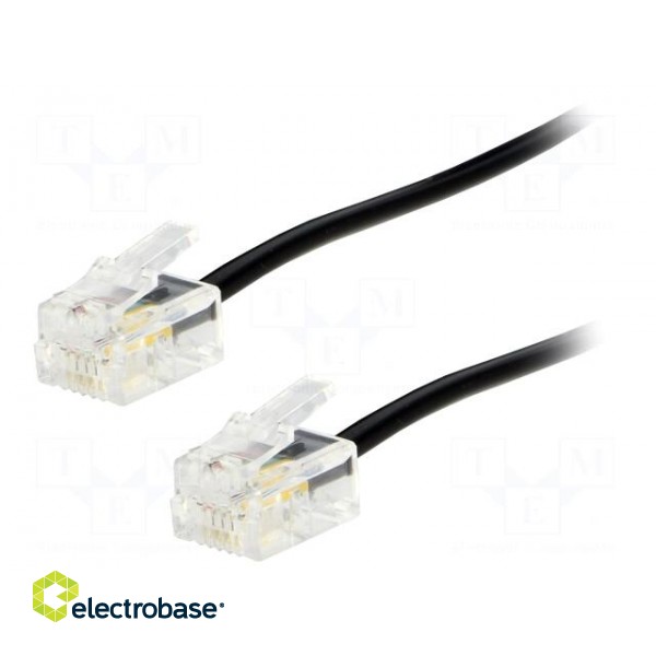 Cable: telephone | RJ11 plug,both sides | 20m | black