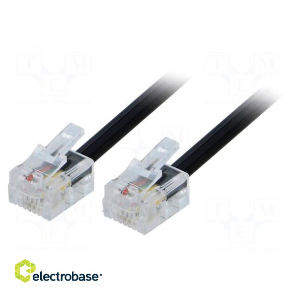 Cable: telephone | RJ11 plug,both sides | 2m | black
