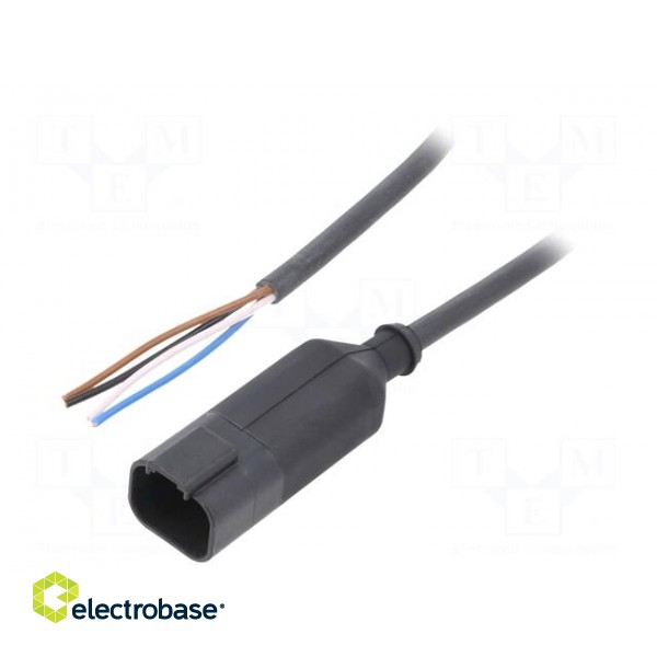 Connection lead | DT04-4P | PIN: 4 | straight | 3m | plug | 48VAC | 8A | PUR