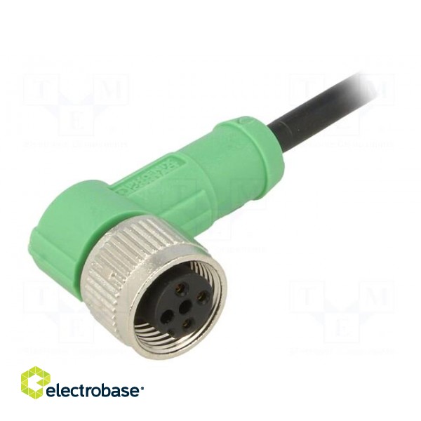 Connection lead | M12 | PIN: 3 | angled | 1.5m | plug | 250VAC | 4A | PVC