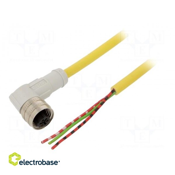 Connection lead | M12 | PIN: 3 | angled | 10m | plug | -25÷70°C | IP67 | CSA