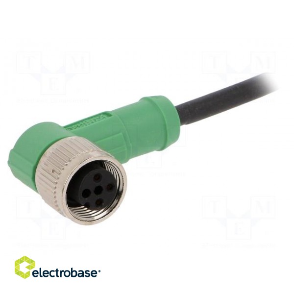 Connection lead | M12 | PIN: 3 | angled | 3m | plug | 250VAC | 4A | -25÷90°C