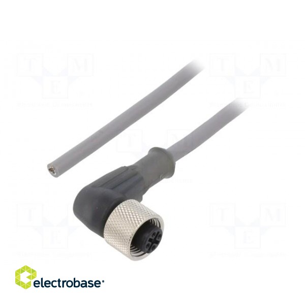 Connection lead | M12 | PIN: 3 | angled | 5m | plug | 250VAC | 3.1A | PVC