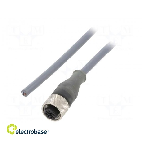 Connection lead | M12 | PIN: 3 | straight | 10m | plug | 250VAC | 2.7A | PUR