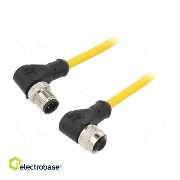 Connection lead | M12 | PIN: 5 | plug | 250VAC | 4A | PVC | IP68 | 250VDC