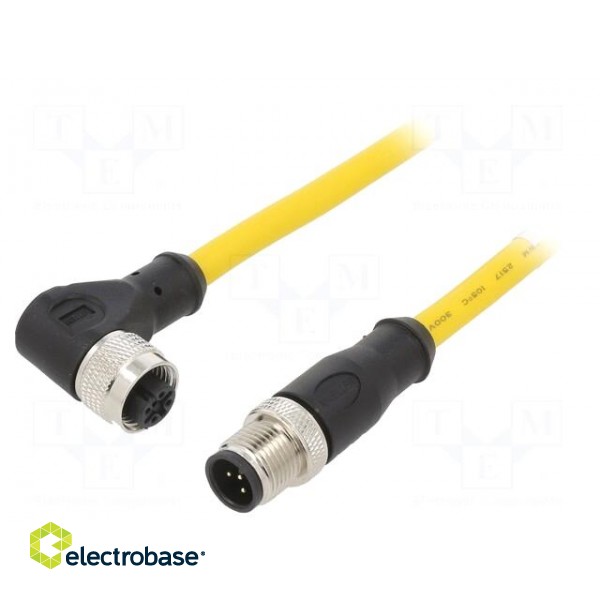 Connection lead | M12 | PIN: 5 | 10m | plug | 250VAC | 4A | PVC | IP68 | 250VDC