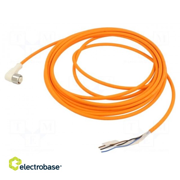 Connection lead | M12 | PIN: 4 | angled | 10m | plug | -25÷85°C | XZCP