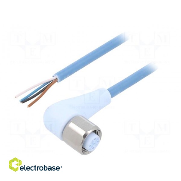 Connection lead | M12 | PIN: 4 | angled | 10m | plug | 250VAC | -40÷105°C