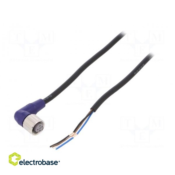 Connection lead | M12 | PIN: 4 | angled | 5m | plug | 0.8A | -10÷65°C | PVC