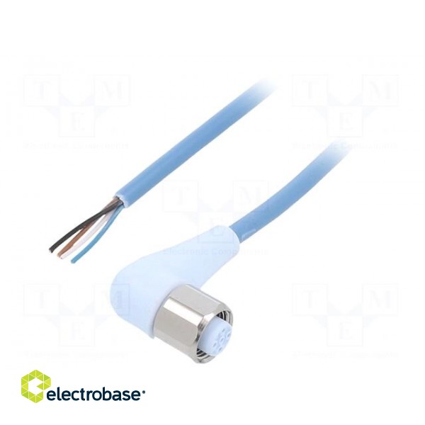 Connection lead | M12 | PIN: 4 | angled | 5m | plug | 250VAC | -40÷105°C