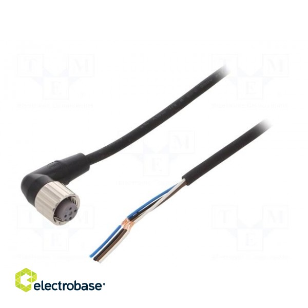 Connection lead | M12 | PIN: 4 | angled | Len: 10m | plug | 4A | -10÷80°C