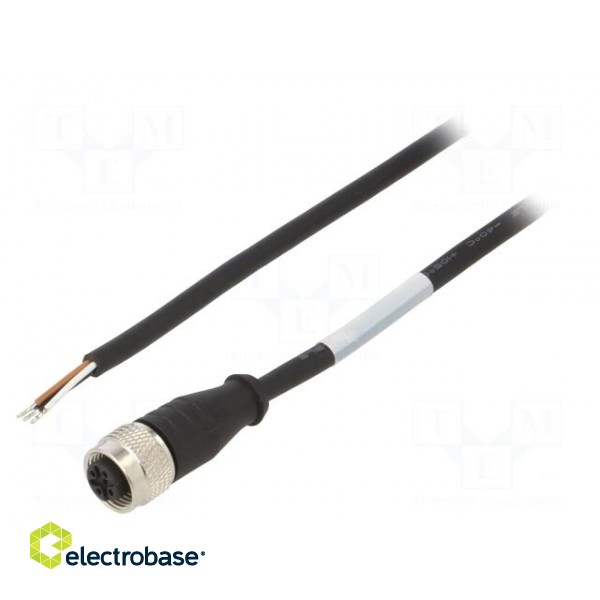 Connection lead | M12 | PIN: 4 | straight | 1.5m | plug | 250VAC | 4A | PVC