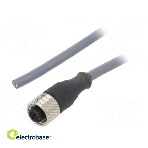 Connection lead | M12 | PIN: 4 | straight | 10m | plug | 250VAC | 2.2A | PUR