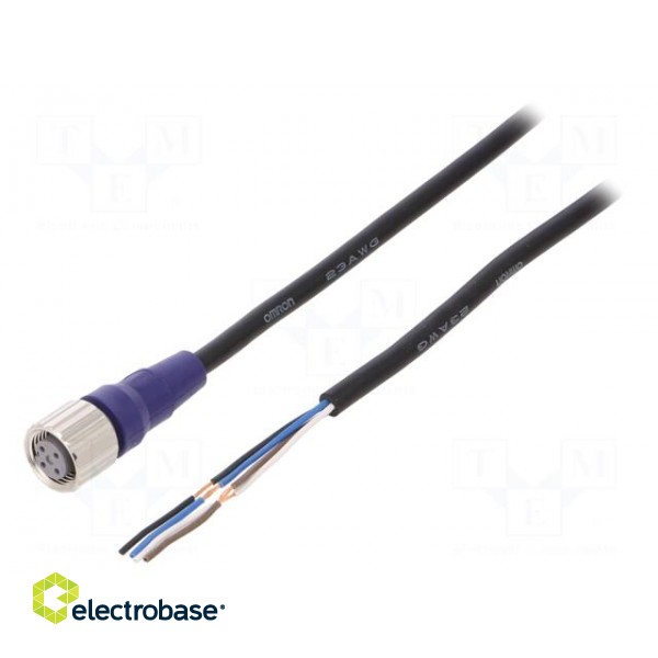 Connection lead | M12 | PIN: 4 | straight | 2m | plug | 0.8A | -10÷65°C