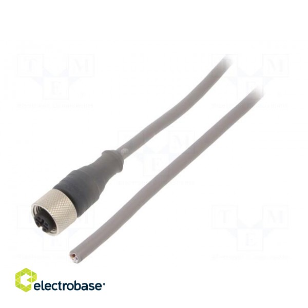 Connection lead | M12 | PIN: 4 | straight | 3m | plug | 250VAC | 2.5A | PVC