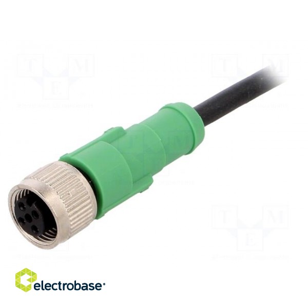 Connection lead | M12 | PIN: 4 | straight | 3m | plug | 250VAC | 4A | PUR