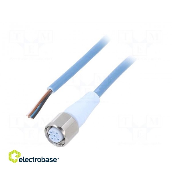 Connection lead | M12 | PIN: 4 | straight | 5m | plug | 250VAC | -40÷105°C