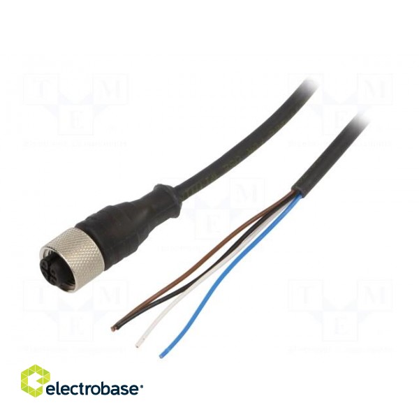 Connection lead | M12 | PIN: 4 | straight | 5m | plug | 250VAC | 4A | IP67