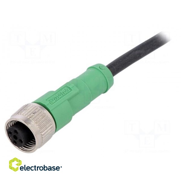 Connection lead | M12 | PIN: 4 | straight | 5m | plug | 250VAC | 4A | 250VDC